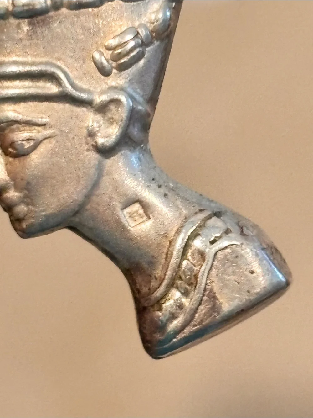 Vintage 925 Sterling Silver Nefertiti Profile Charm Pendant